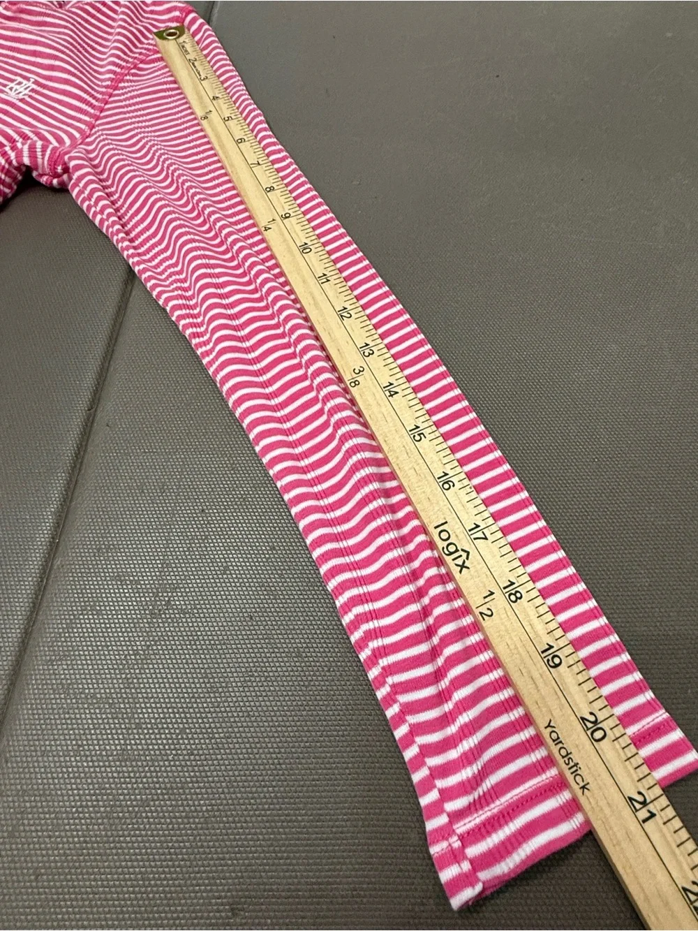 Lauren Ralph Lauren Nightgown Sleepshirt Striped Cotton Blend LRL Monogram Small